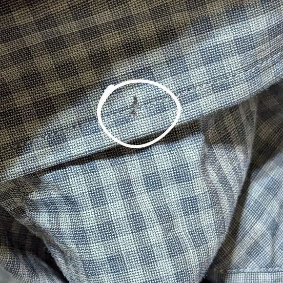 Billy Reid Standard Fit Plaid Shirt Large Blue Check Long Sleeve Button Up - Picture 3 of 8